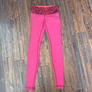 Lululemon Red Wunder Under Full Length Leggings